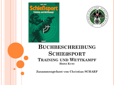Buchbeschreibung Schießsport Training und Wettkampf